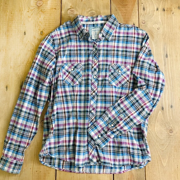 Panhandle Rough Stock Womens Pearl‎ Button Shirt Texas Western - Picture 1 of 10